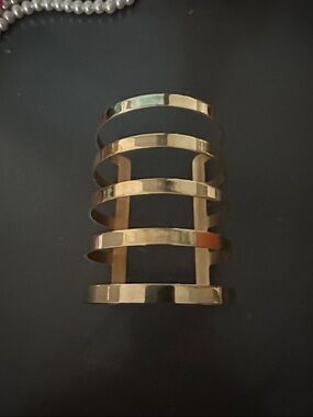 Pebby Forevee Gold Multi-Row Open Cuff Bracelet - Unbranded